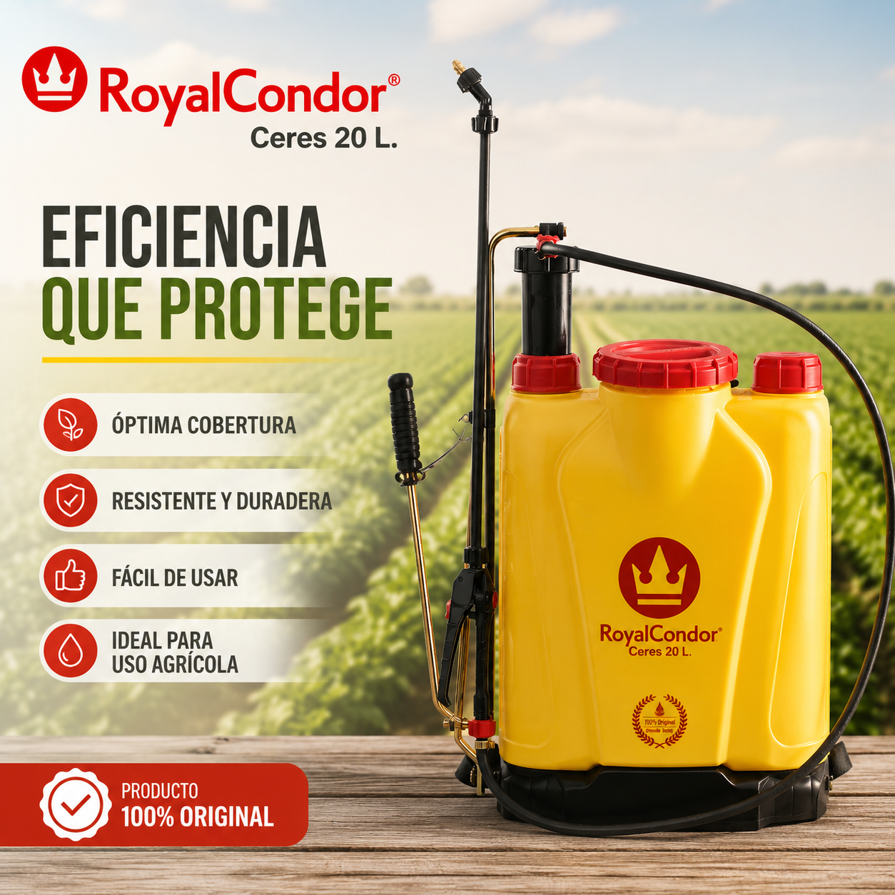 Fumigadora Manual Royal Condor Ceres 20L Bomba Hidráulica