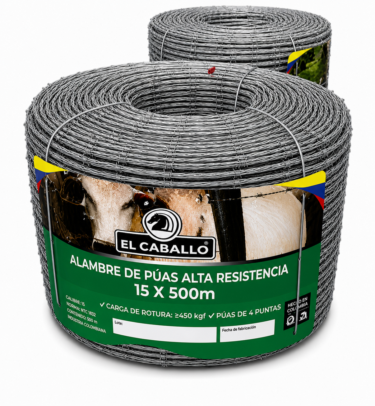 Alambre de Púas El Caballo Calibre 15 x 500 Metros
