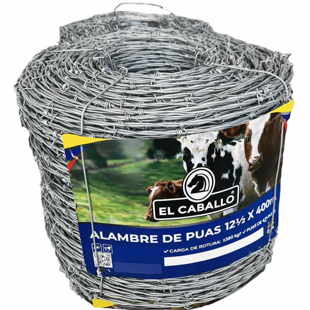 Alambre de Púas El Caballo Calibre 12.5 x 400 Metros