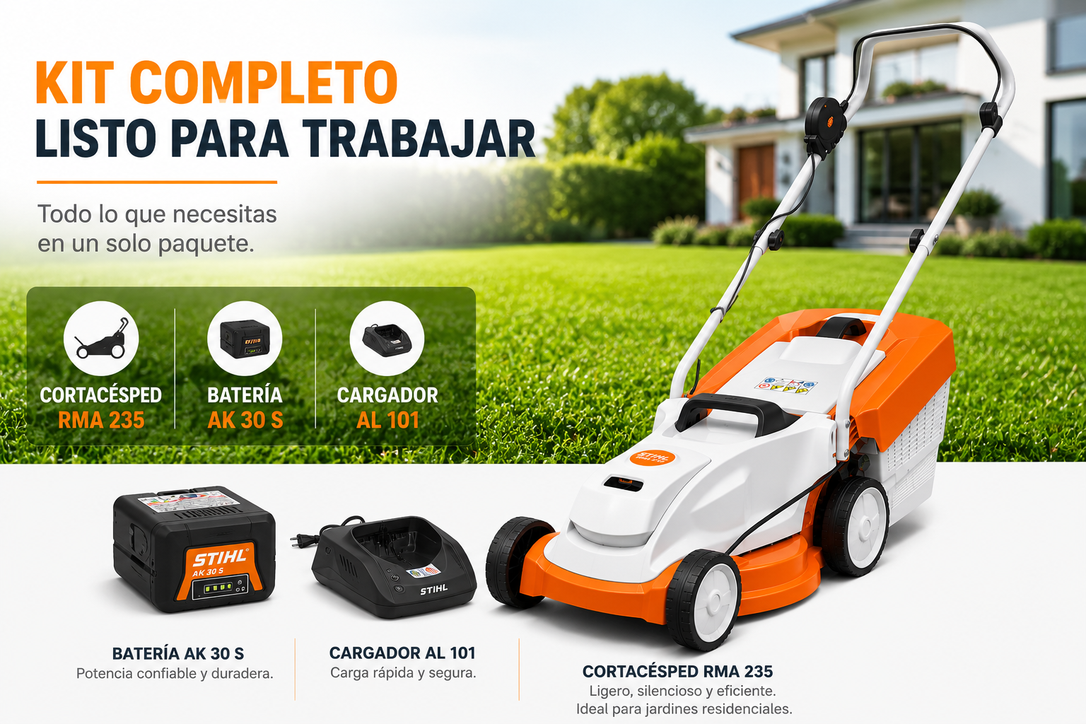 Cortacésped a Batería Stihl RMA 235 – Batería y Cargador Incluidos